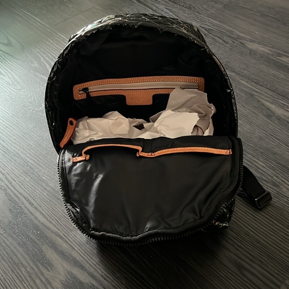 MZ Wallace Black Quilted Patent Mini Backpack - Picture 3 of 3